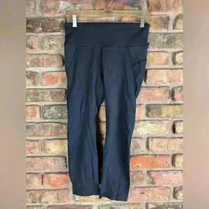 Athleta Relay Capri Women Size Small Black Workout Leggings Crop